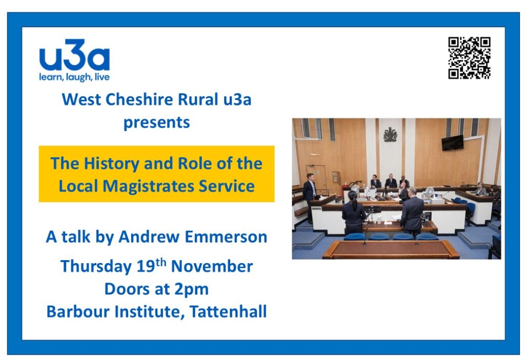 This talk covers the history of the role and shares stories and lessons from a magistrate based in Chester. The session is interactive and will end with a quiz..